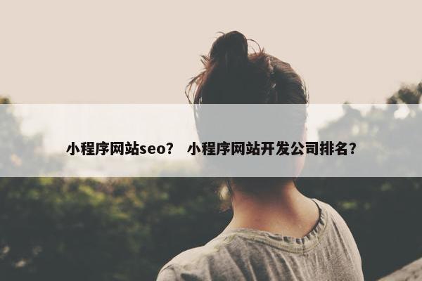 小程序网站seo？ 小程序网站开发公司排名？