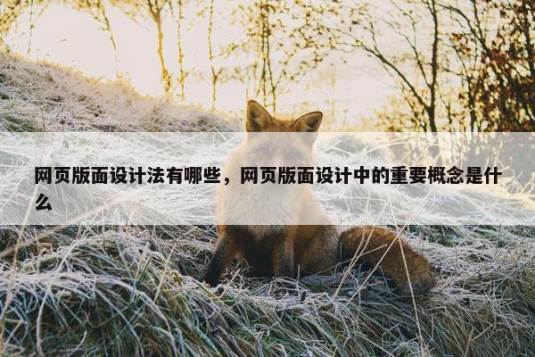 网页版面设计法有哪些，网页版面设计中的重要概念是什么