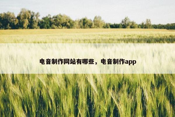 电音制作网站有哪些，电音制作app