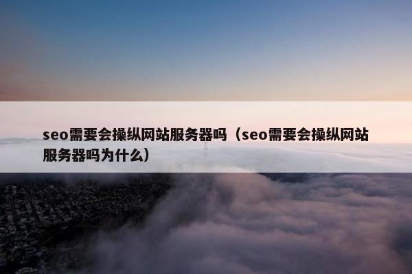 seo需要会操纵网站服务器吗（seo需要会操纵网站服务器吗为什么）