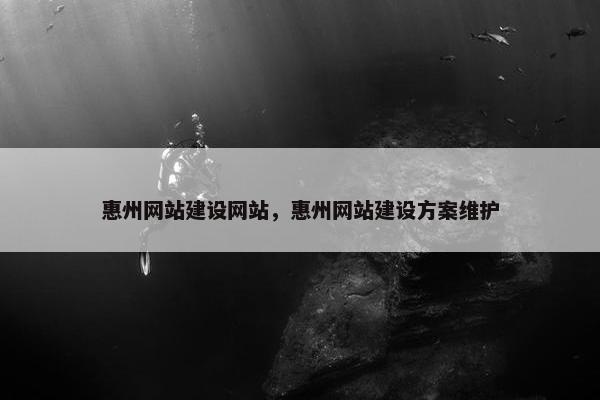 惠州网站建设网站，惠州网站建设方案维护