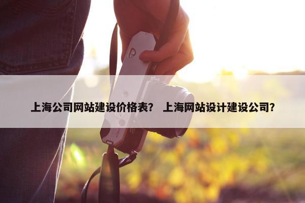 上海公司网站建设价格表？ 上海网站设计建设公司？
