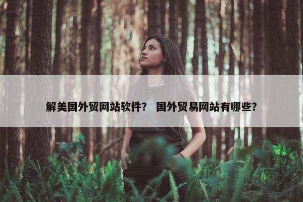 解美国外贸网站软件？ 国外贸易网站有哪些？