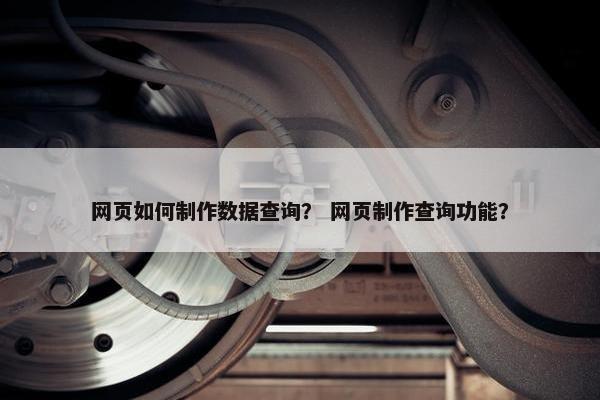 网页如何制作数据查询？ 网页制作查询功能？