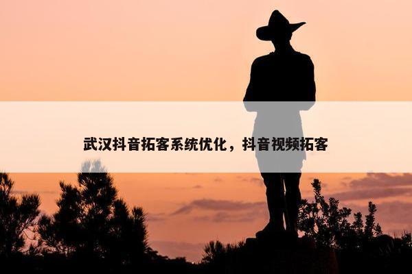 武汉抖音拓客系统优化，抖音视频拓客