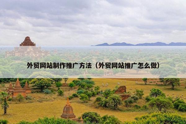 外贸网站制作推广方法（外贸网站推广怎么做）