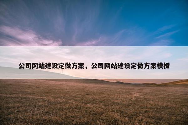 公司网站建设定做方案，公司网站建设定做方案模板