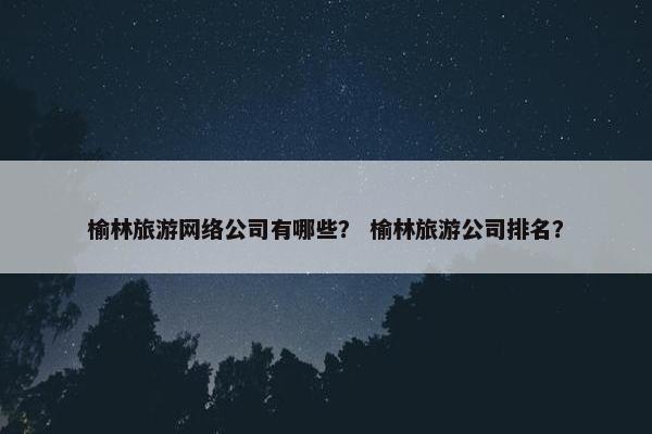 榆林旅游网络公司有哪些？ 榆林旅游公司排名？