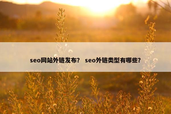 seo网站外链发布？ seo外链类型有哪些？