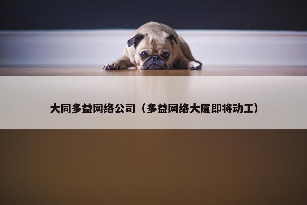 大同多益网络公司（多益网络大厦即将动工）
