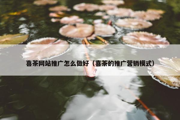 喜茶网站推广怎么做好（喜茶的推广营销模式）