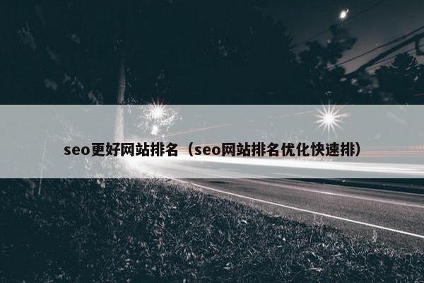 seo更好网站排名（seo网站排名优化快速排）
