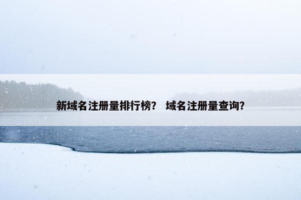 新域名注册量排行榜？ 域名注册量查询？