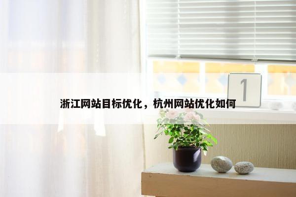 浙江网站目标优化，杭州网站优化如何