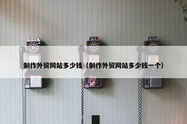 制作外贸网站多少钱（制作外贸网站多少钱一个）