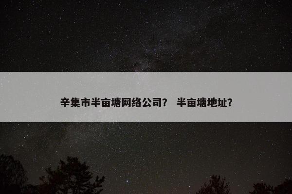 辛集市半亩塘网络公司？ 半亩塘地址？