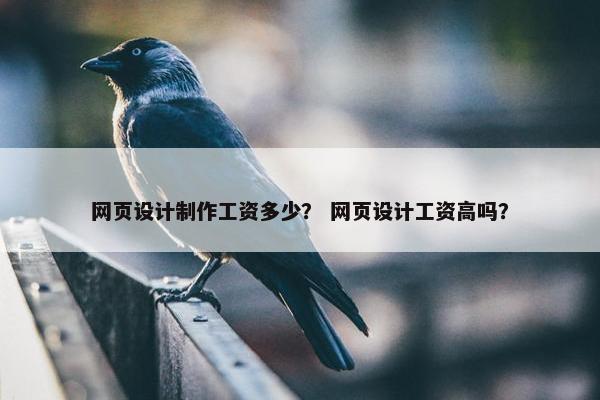 网页设计制作工资多少？ 网页设计工资高吗？