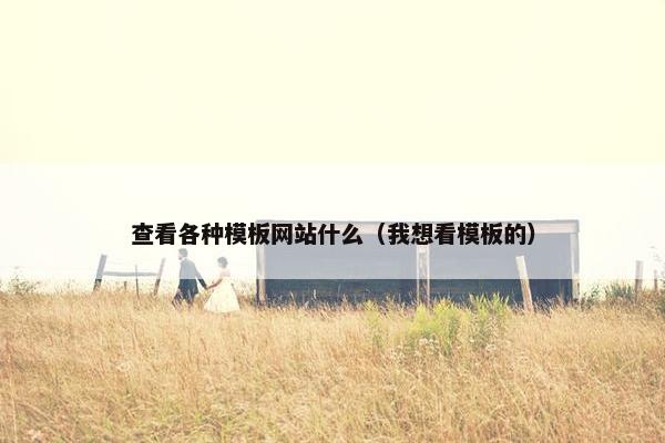 查看各种模板网站什么（我想看模板的）