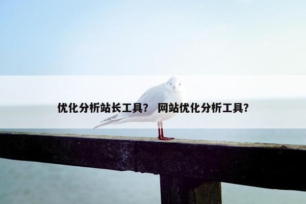优化分析站长工具？ 网站优化分析工具？