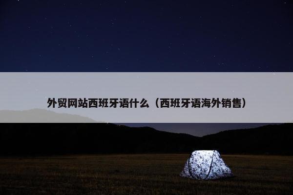 外贸网站西班牙语什么（西班牙语海外销售）