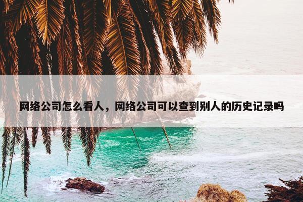 网络公司怎么看人，网络公司可以查到别人的历史记录吗