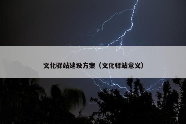 文化驿站建设方案（文化驿站意义）