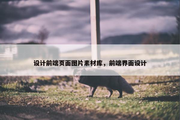 设计前端页面图片素材库，前端界面设计