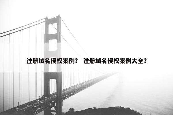 注册域名侵权案例？ 注册域名侵权案例大全？