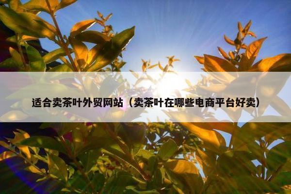 适合卖茶叶外贸网站（卖茶叶在哪些电商平台好卖）
