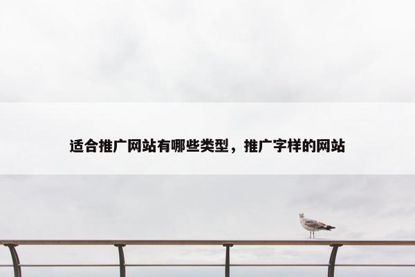 适合推广网站有哪些类型，推广字样的网站