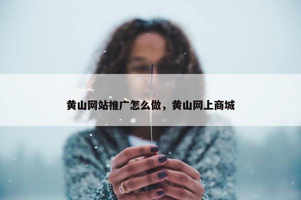 黄山网站推广怎么做，黄山网上商城
