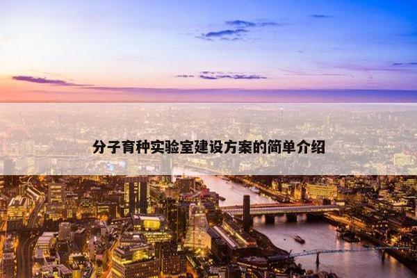 分子育种实验室建设方案的简单介绍