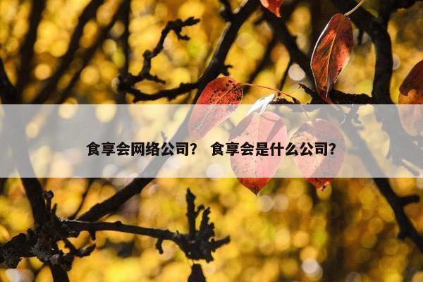 食享会网络公司？ 食享会是什么公司？