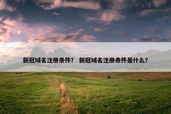 新冠域名注册条件？ 新冠域名注册条件是什么？