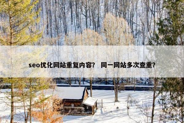seo优化网站重复内容？ 同一网站多次查重？