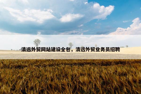 清远外贸网站建设全包，清远外贸业务员招聘